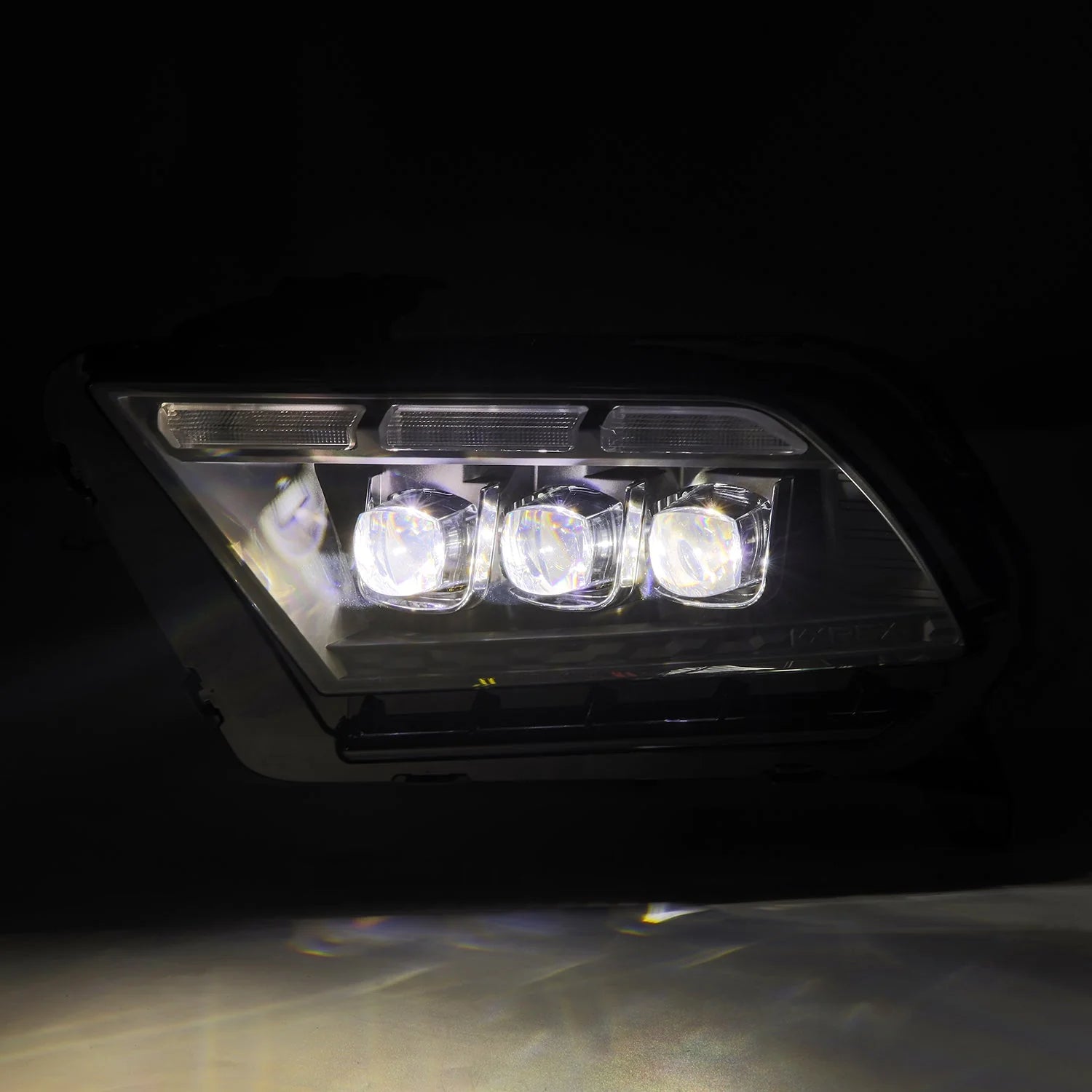 AlphaRex 13-14 Ford Mustang NOVA-Series LED Projector Headlights Blk w/Activ Lght & Seq.Sig / SB DRL