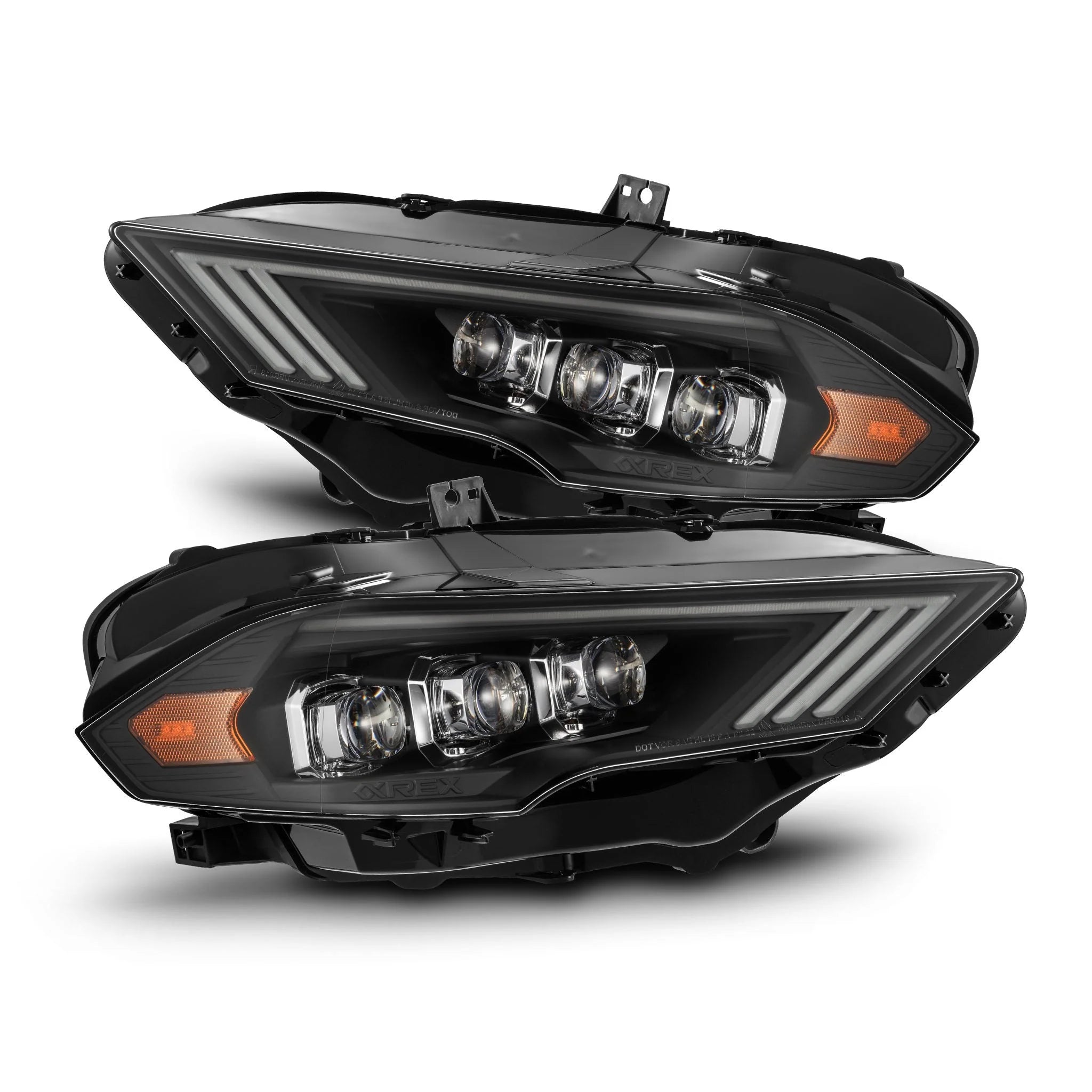 AlphaRex 18-22 Ford Mustang NOVA-Series LED Projector Headlights - Black