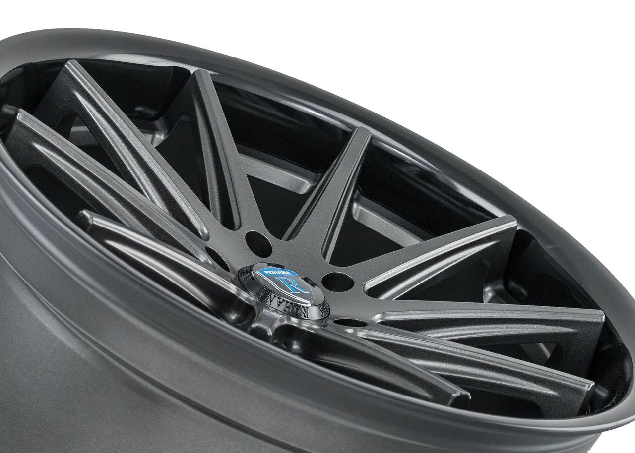 20x10 Rohana RC10 Matte Graphite w/ Gloss Black Lip 5x4.5/114.3 40mm