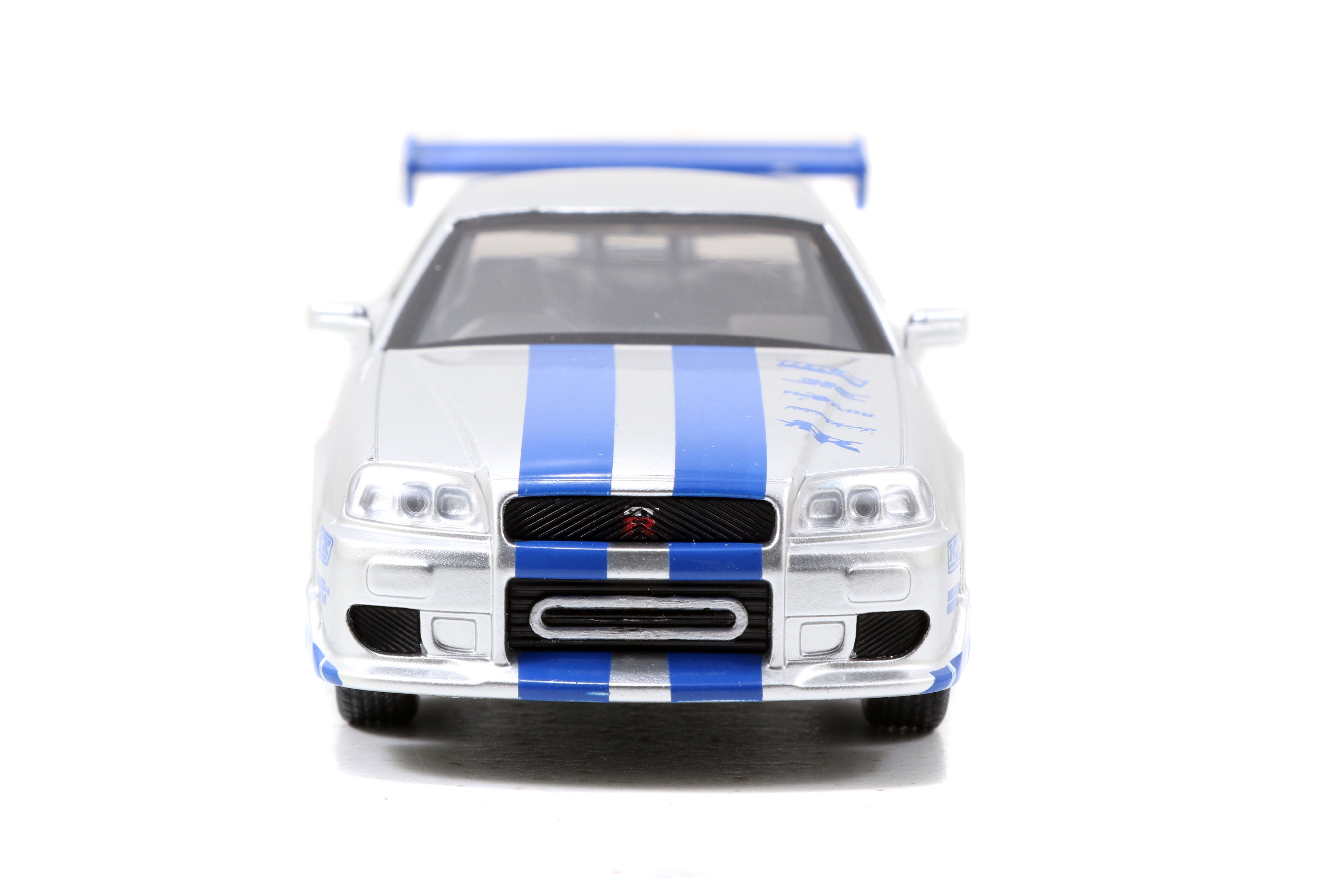 Jada Toys - Fast & Furious Brian's Nissan Skyline GT-R (R34) Twin Pack 1:32 Die-Cast - Silver and Blue