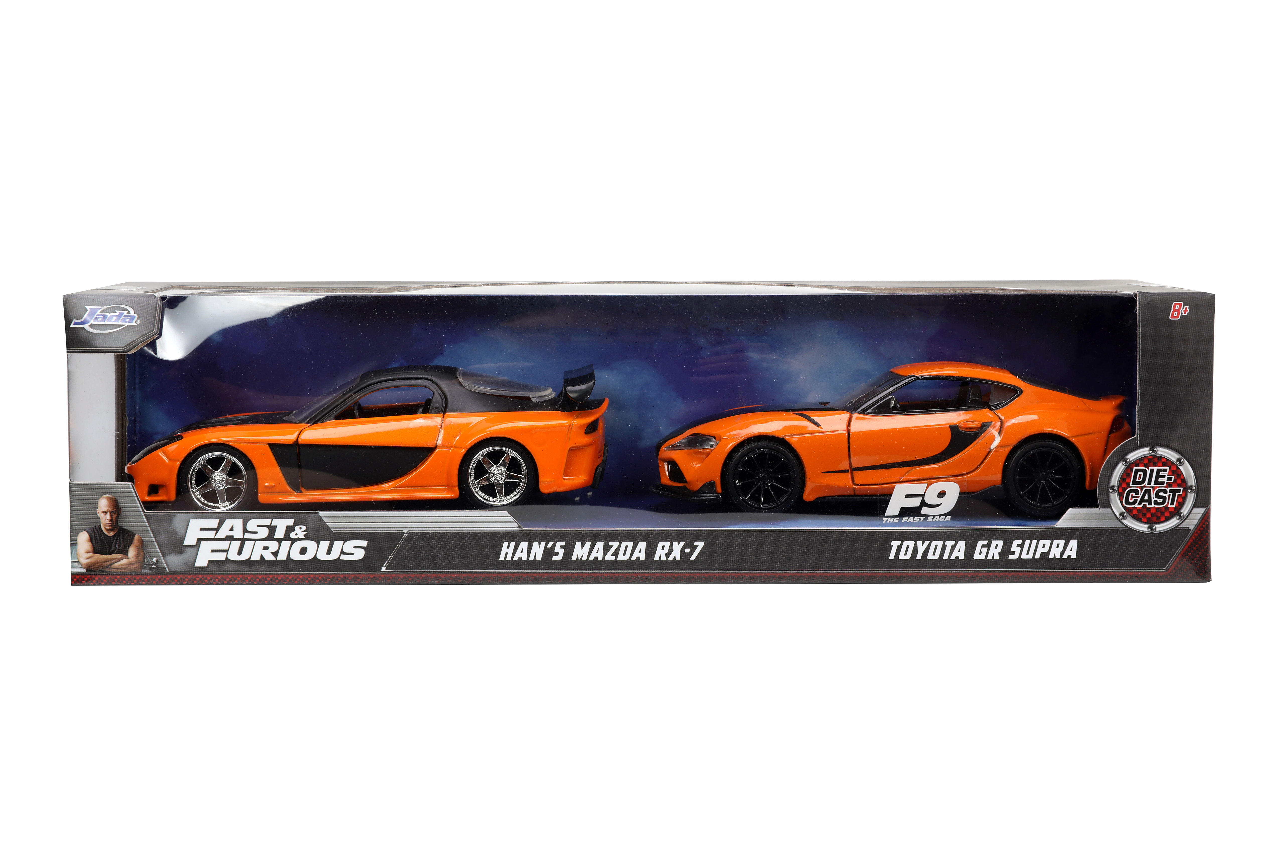 Jada Toys - Fast & Furious Han's Mazda RX-7 & Toyota GR Supra Twin Pack 1:32 Die-cast