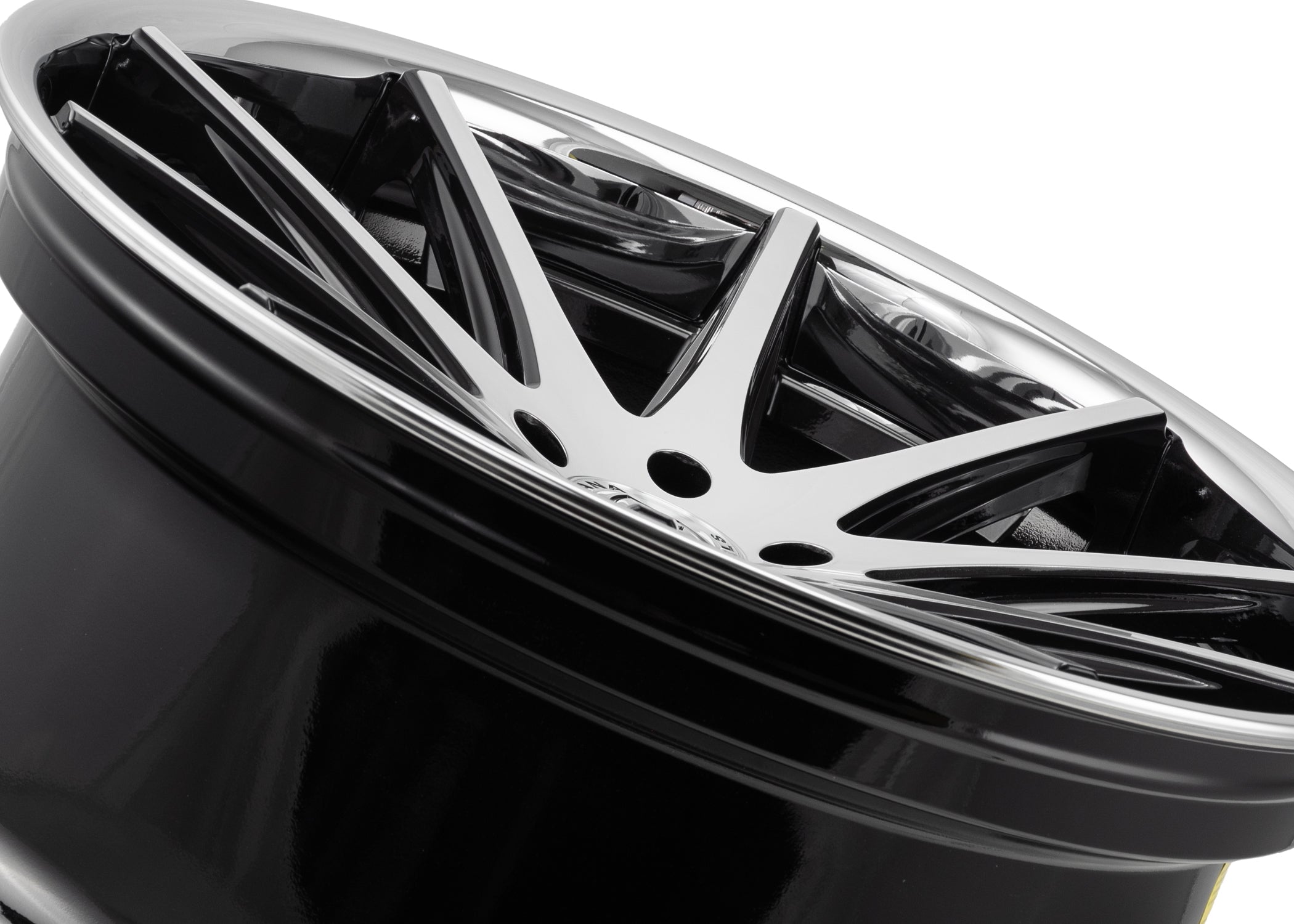 22x10.5 Rohana RFC10 Gloss Black Machined w/ Chrome Stainless Steel Lip (Flow Formed) (Mid Concave) 5x4.25/108 42mm