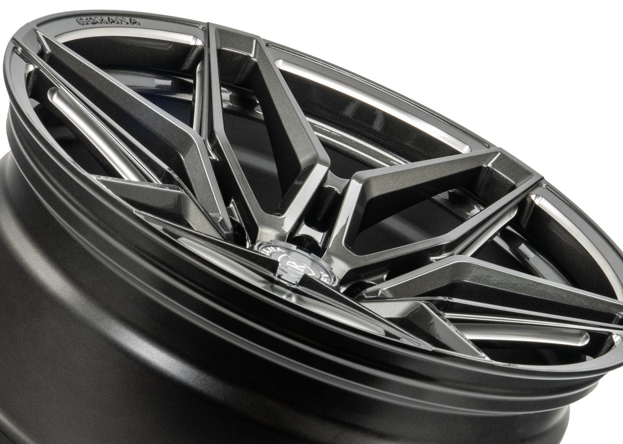 22x9.5 Rohana RFV2 Gloss Graphite (Cross Forged) 6x5.5/139.7 0mm Center Bore 108.1