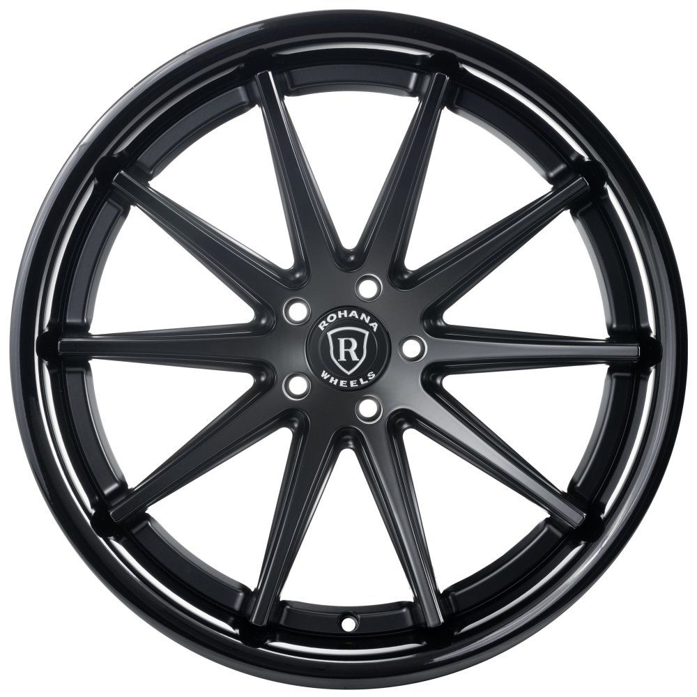 20x9 Rohana RFC10 Matte Black w/ Gloss Black Lip (Flow Formed) 5x112 35mm