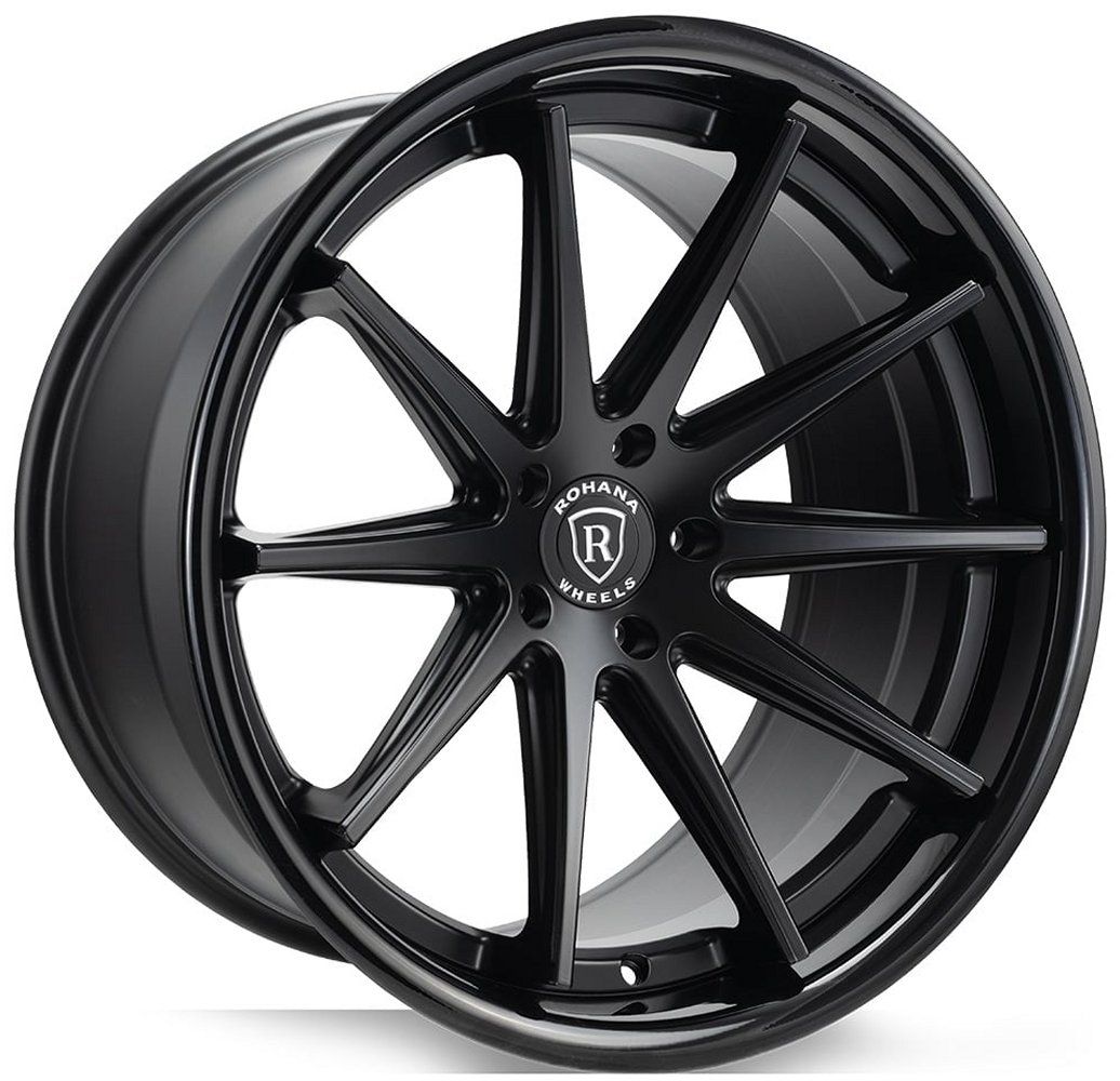 20x9 Rohana RFC10 Matte Black w/ Gloss Black Lip (Flow Formed) 5x112 35mm