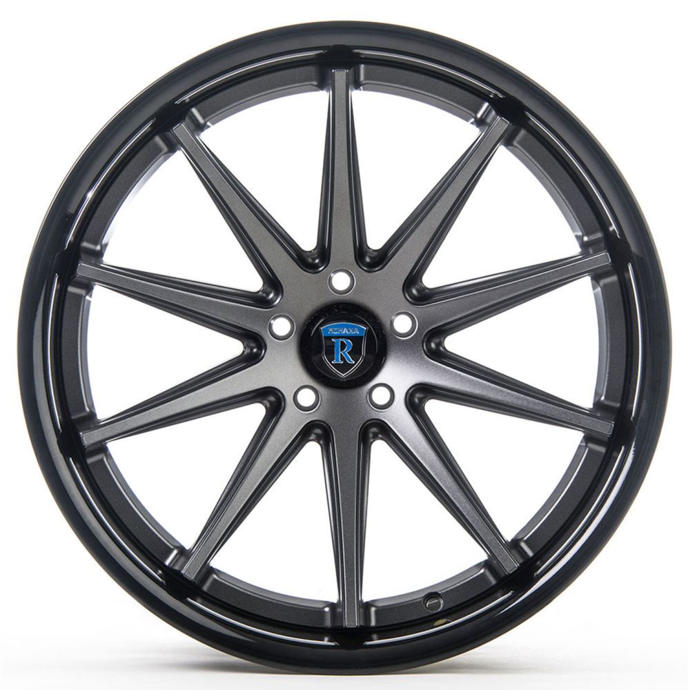 20x10 Rohana RC10 Matte Graphite w/ Gloss Black Lip 5x4.5/114.3 40mm