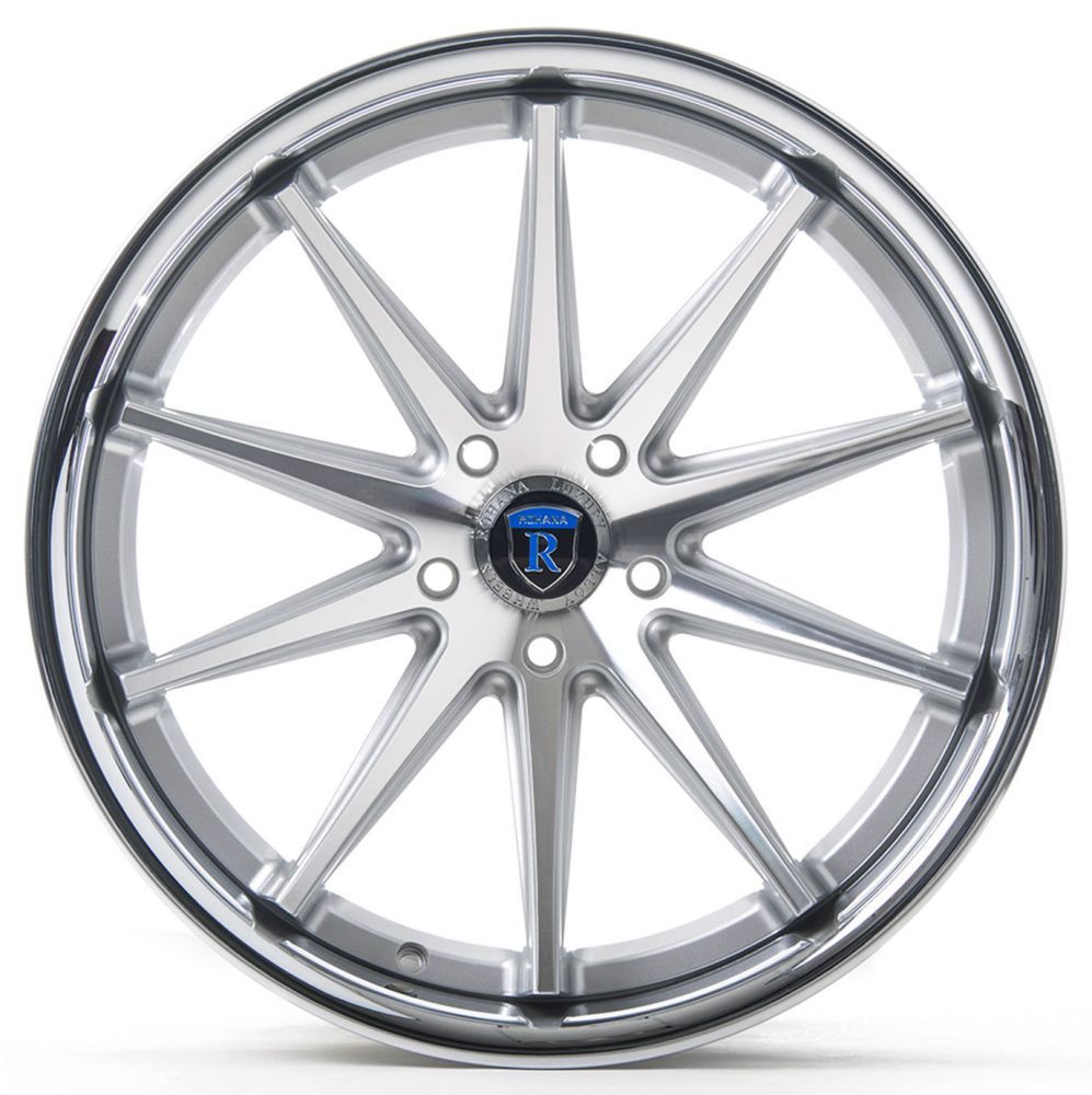 22x10.5 Rohana RC10 Silver Machined w/ Chrome Stainless Steel Lip 5x114 42mm