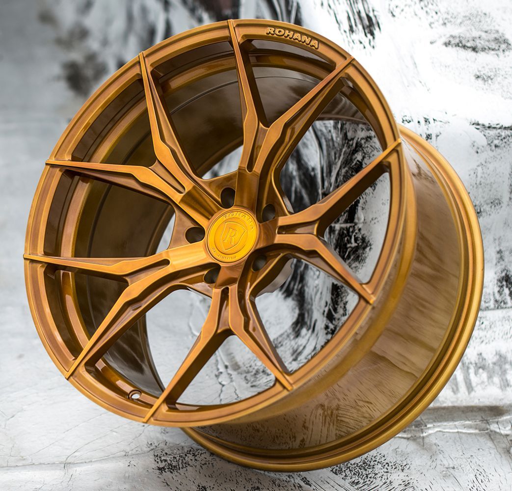 20x11 Rohana RFX5 Gloss Gold (Cross Forged) (Deep Concave) 5x112 33mm