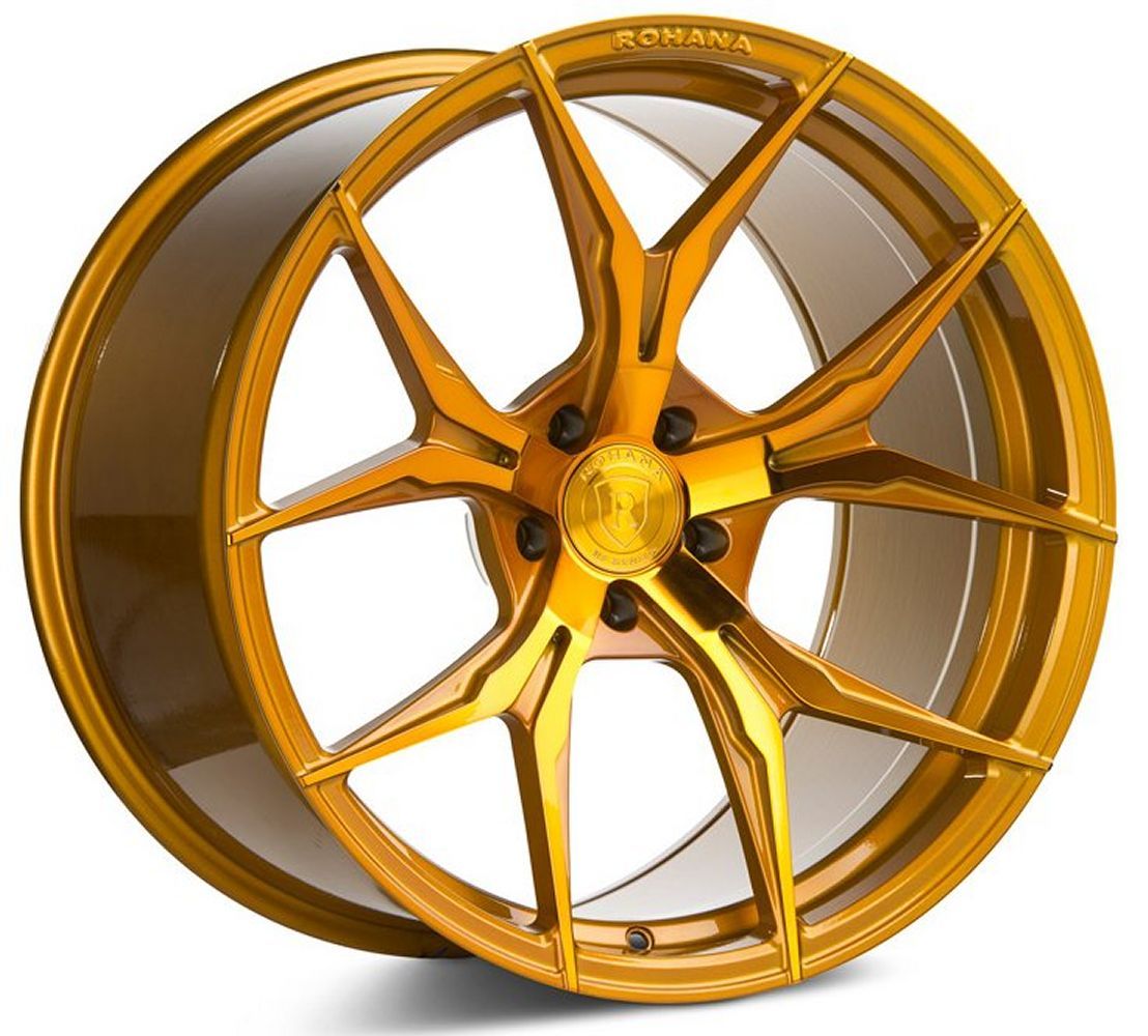 20x11 Rohana RFX5 Gloss Gold (Cross Forged) (Deep Concave) 5x112 30mm